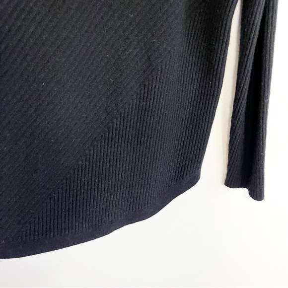 BOGO! EILEEN FISHER 100% Cashmere Ribbed Draped Turtleneck Sweater Black Small - Picture 8 of 10